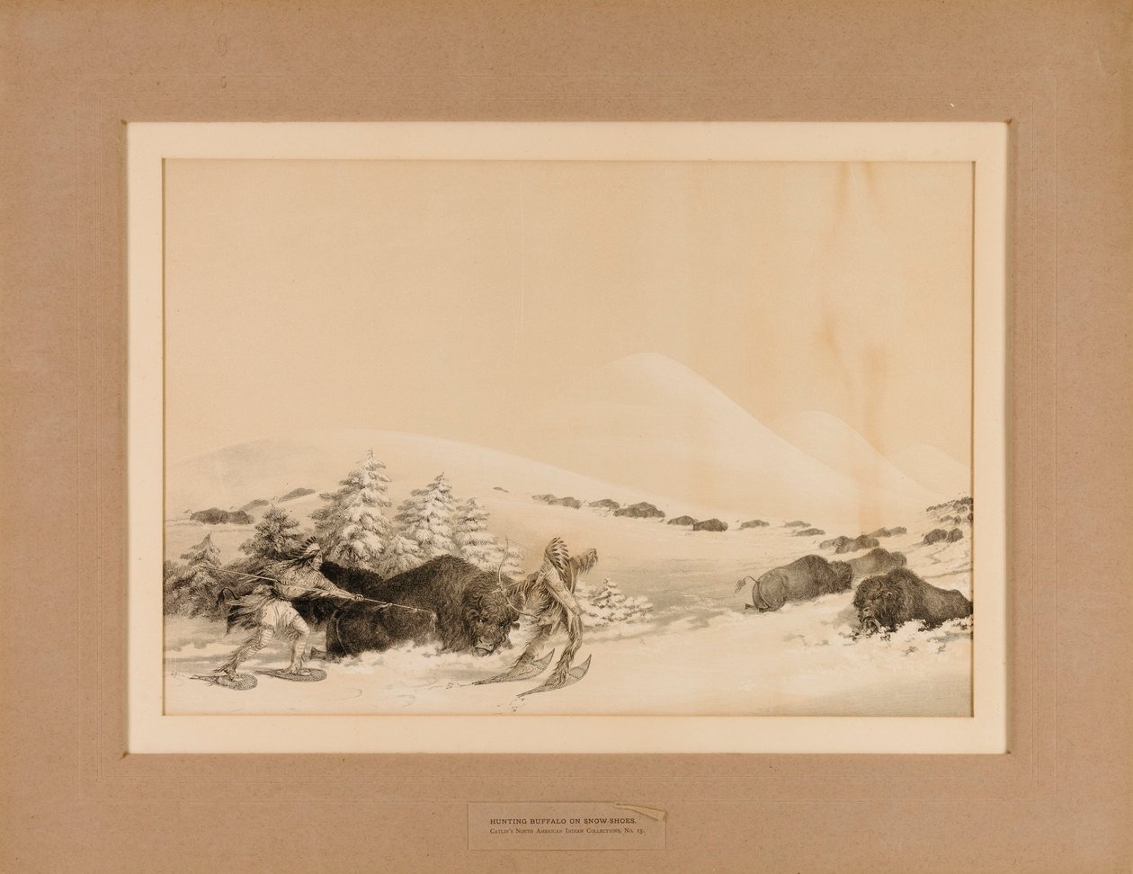 Buffeljacht op sneeuw - nr. 15 door George Catlin