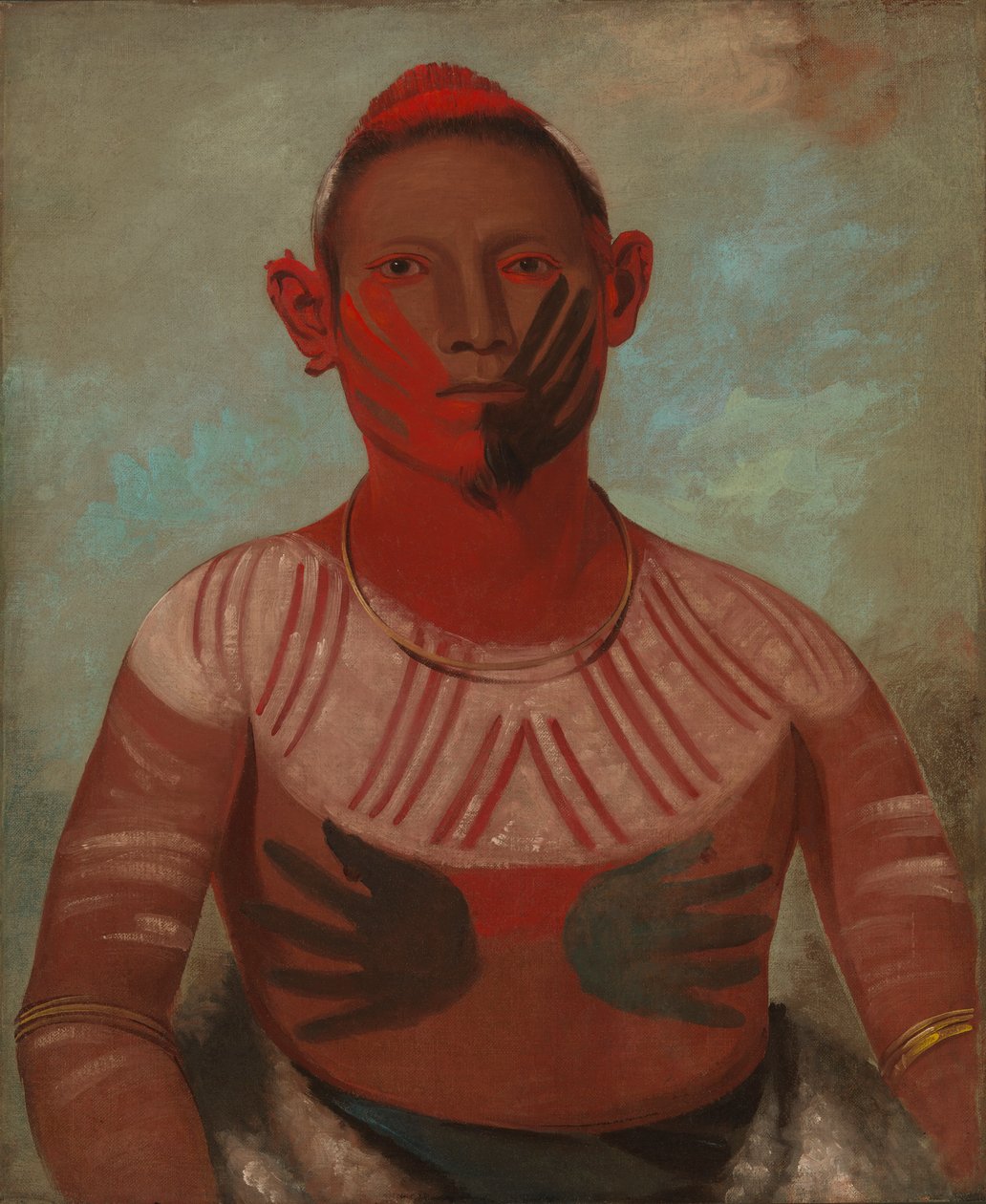 I-o-wáy, een van de voornaamste krijgers van Black Hawk door George Catlin