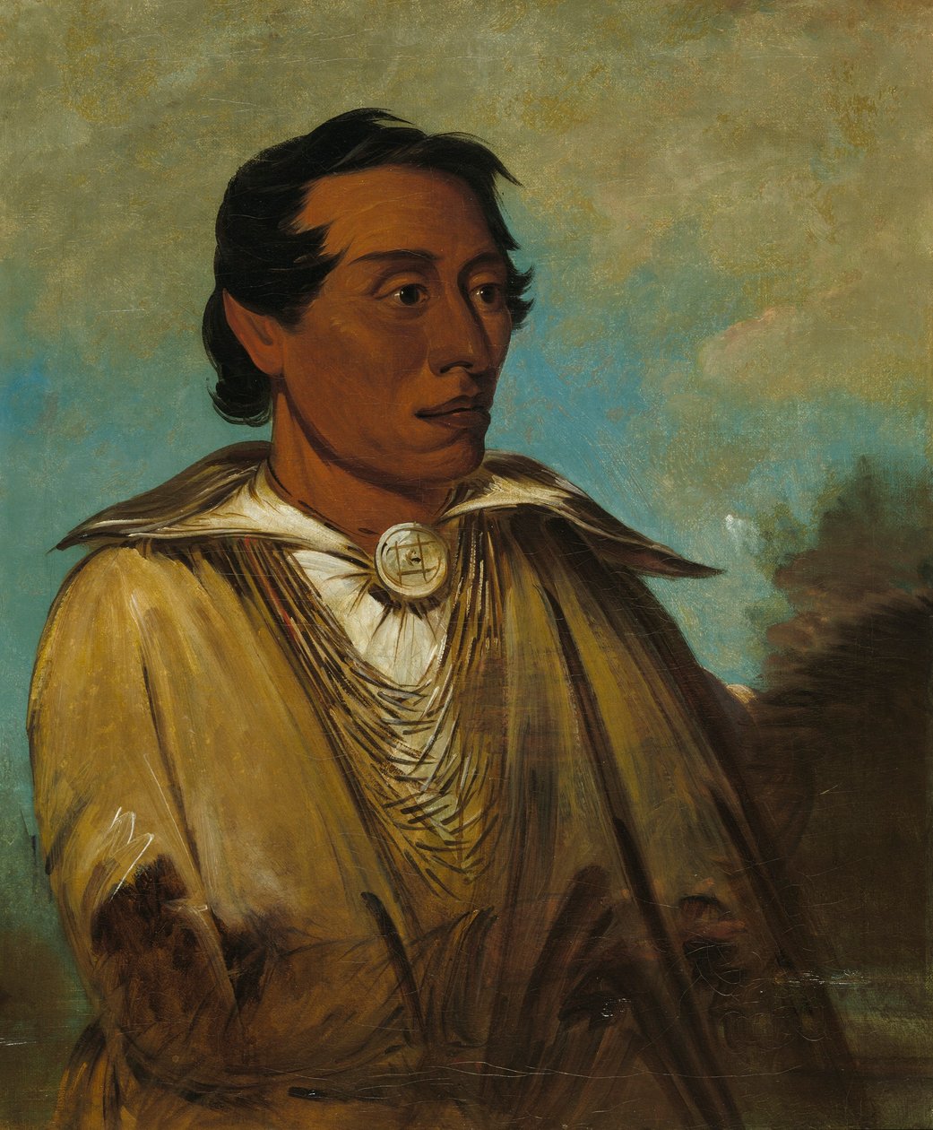 Kee-án-ne-kuk, voorste man, stamhoofd door George Catlin