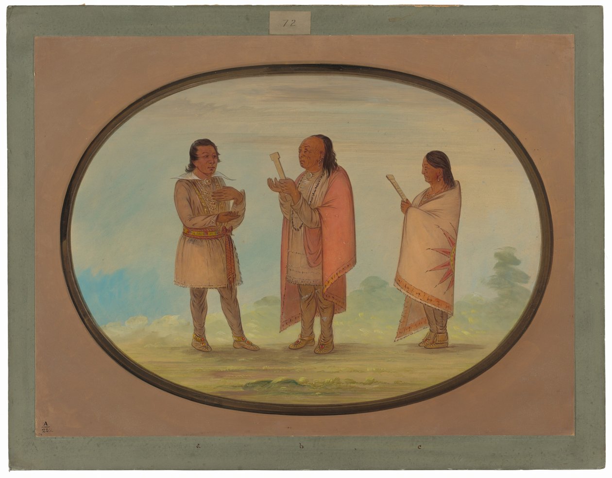 Kickapoo-indianen prediken en bidden door George Catlin