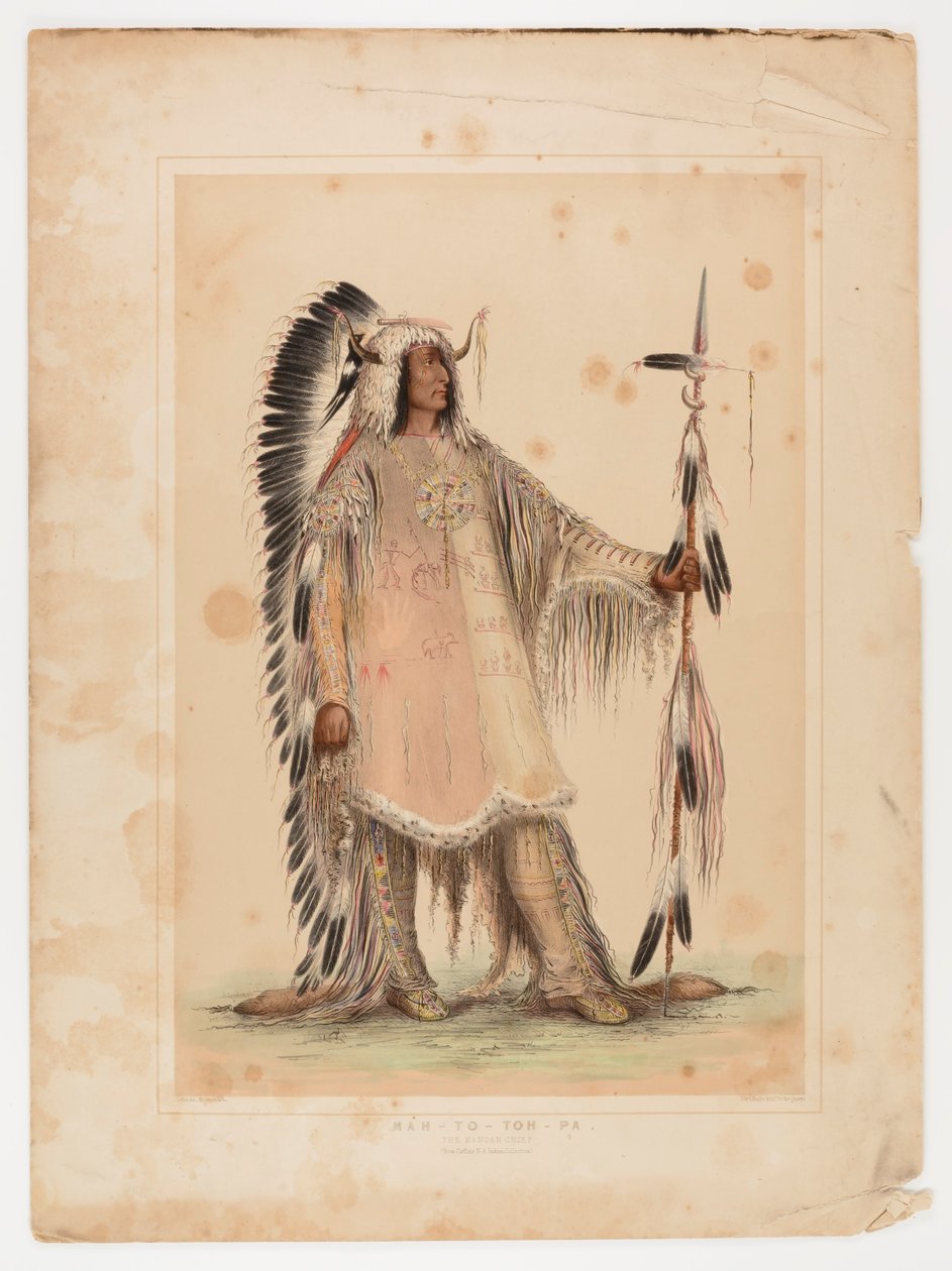 Mah-to-toh-pa, het Mandan opperhoofd door George Catlin
