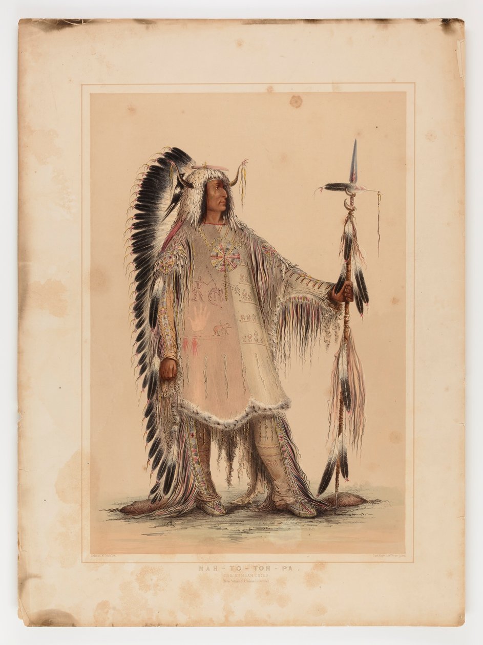 Mah-to-toh-pa, het Mandan opperhoofd door George Catlin