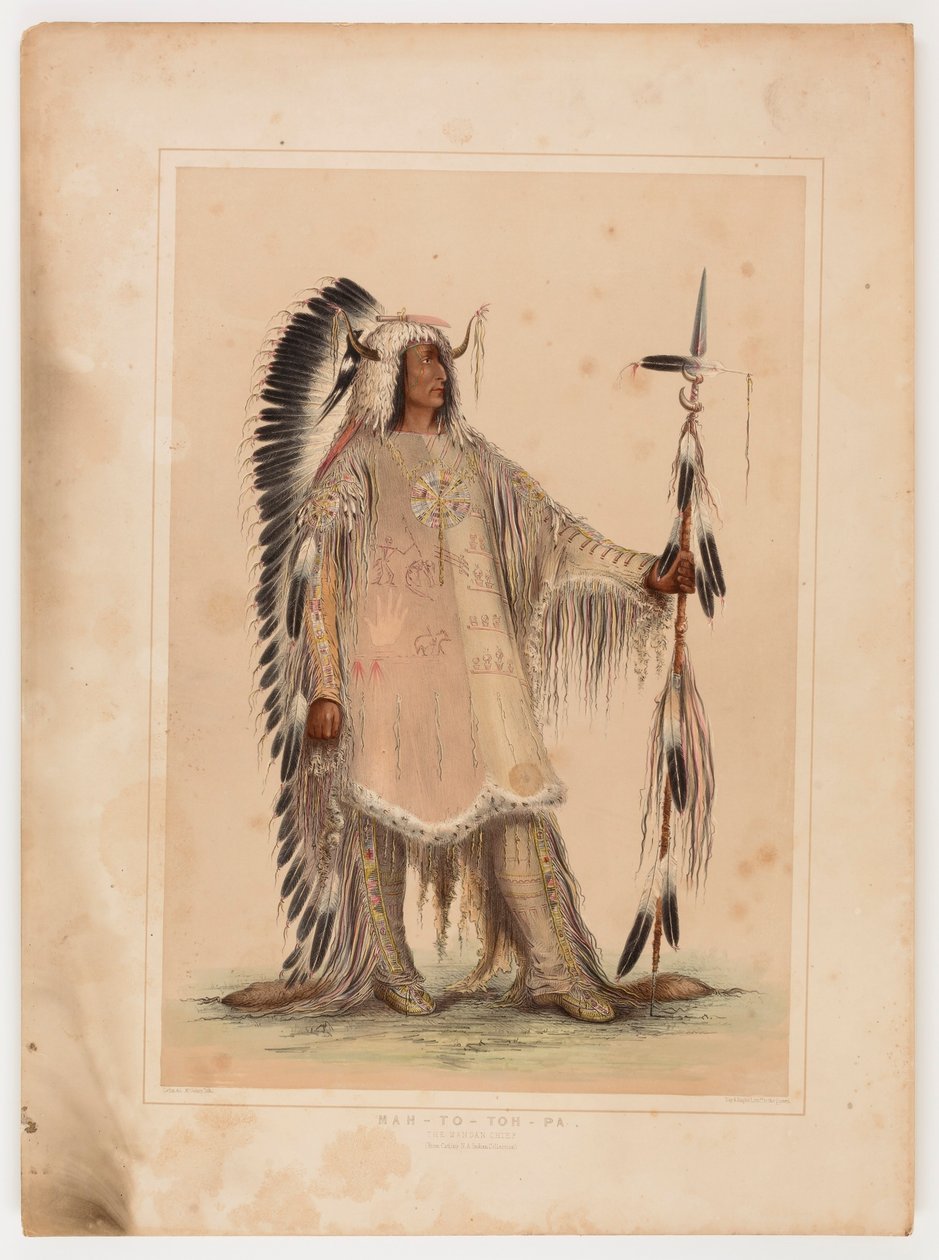Mah-to-toh-pa, het Mandan opperhoofd door George Catlin