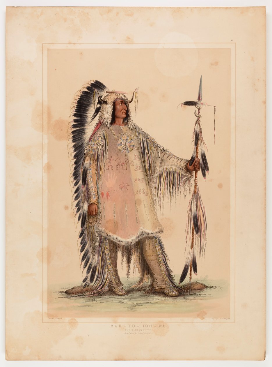 Mah-to-toh-pa, het Mandan opperhoofd door George Catlin