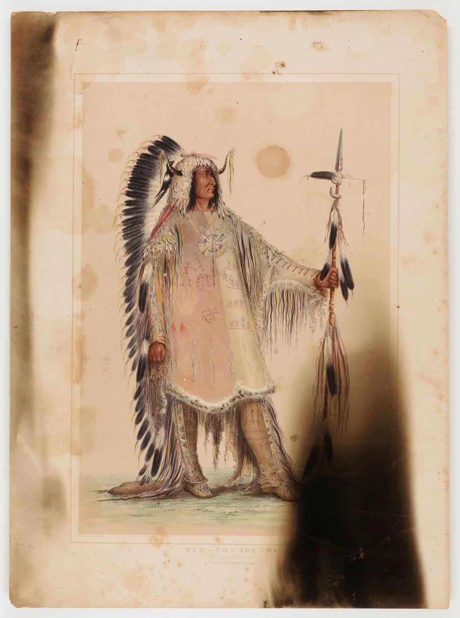 Mah-to-toh-pa, het Mandan opperhoofd door George Catlin