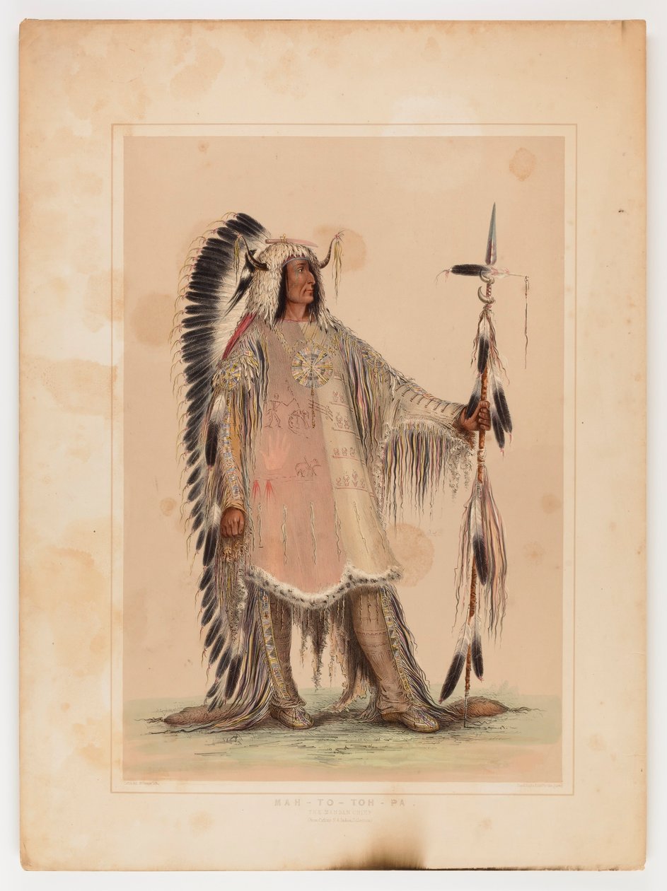 Mah-to-toh-pa, het Mandan opperhoofd door George Catlin