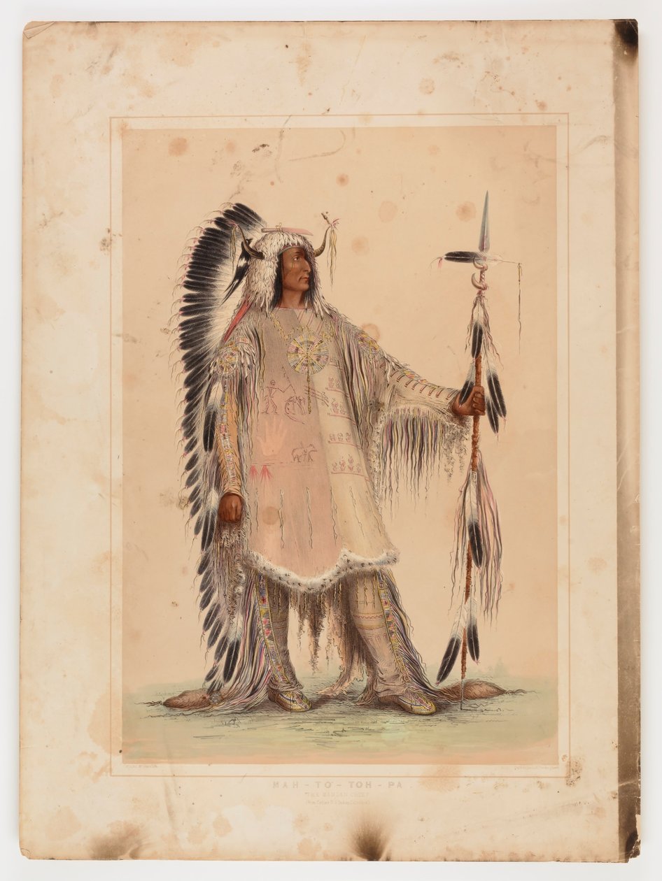 Mah-to-toh-pa, het Mandan opperhoofd door George Catlin