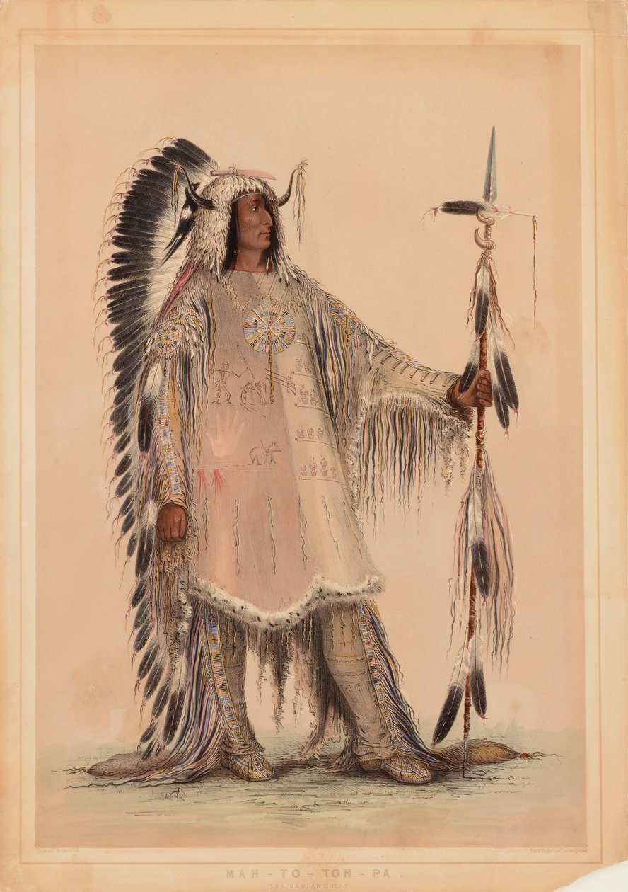 Mah-to-toh-pa, het opperhoofd van de Mandan door George Catlin