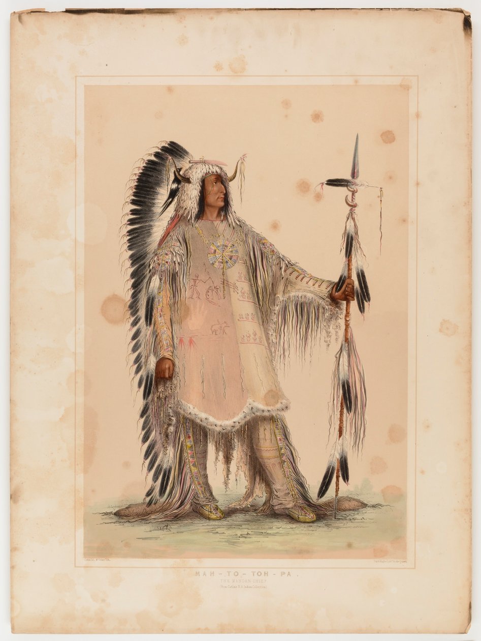 Mah-to-toh-pa, het Mandan-opperhoofd door George Catlin