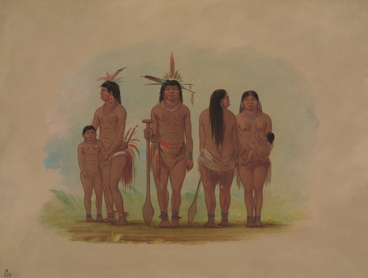 Leden van de Payaguas Stam, 1854-1869 door George Catlin