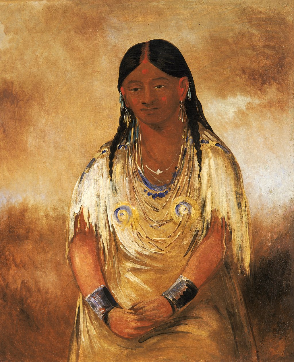 Mún-ne-o-ye, een Vrouw, 1832 door George Catlin
