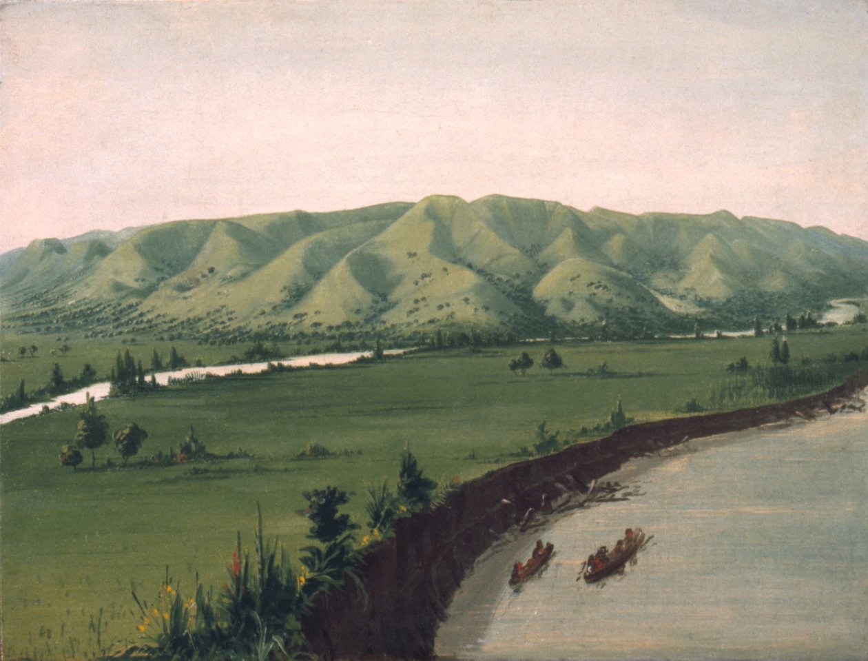 Nishnabottana Bluffs, 1070 mijl boven St. Louis door George Catlin