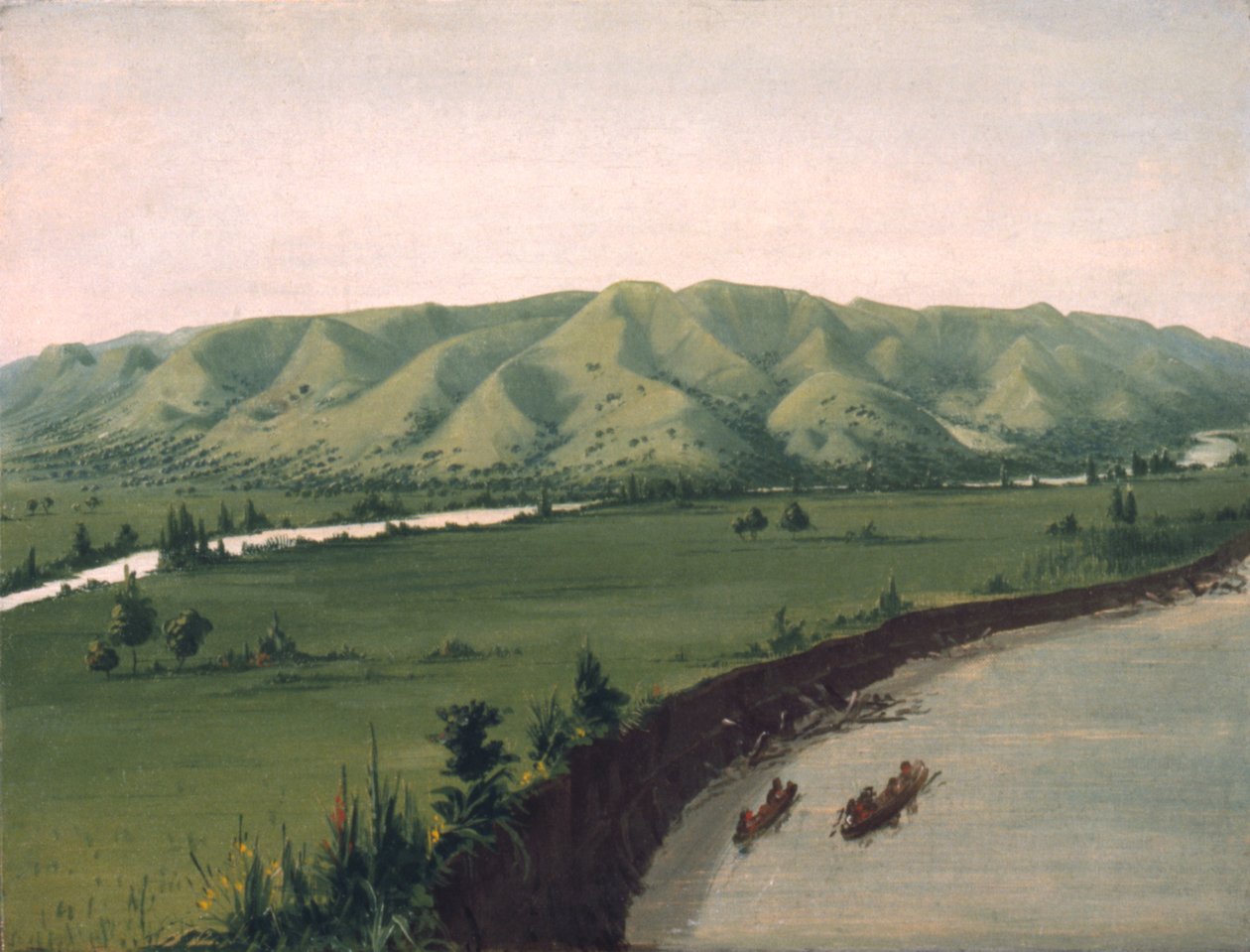Nishnabottana Bluffs, 1070 mijl boven St. Louis door George Catlin