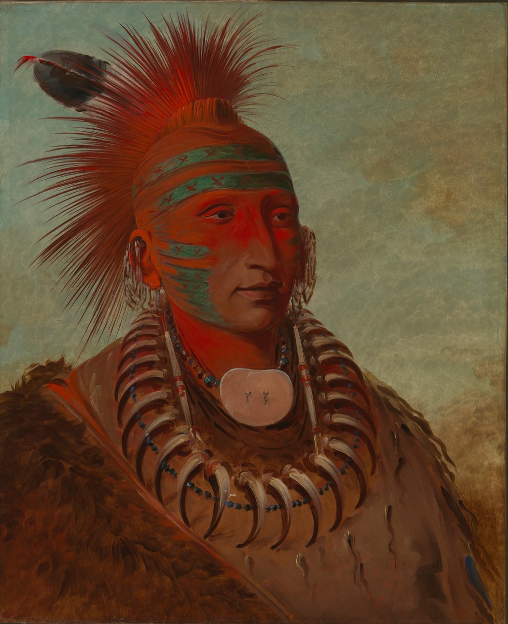 No-ho-mun-ya, Iemand die geen aandacht schenkt, 1844 door George Catlin