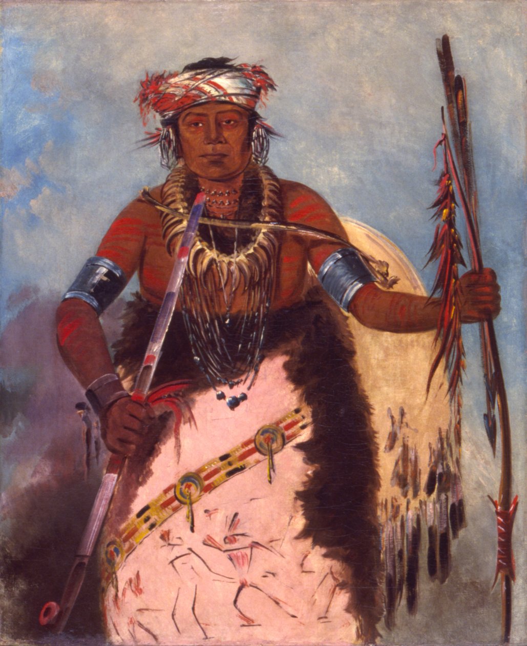 Notch-ee-níng-a, No Heart, (genaamd White Cloud), stamhoofd door George Catlin