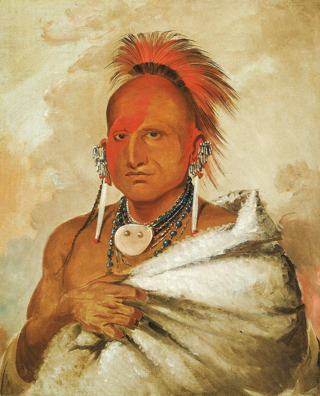 O-rón-gás-see, Berenvanger, een Beroemde Krijger, 1832 door George Catlin
