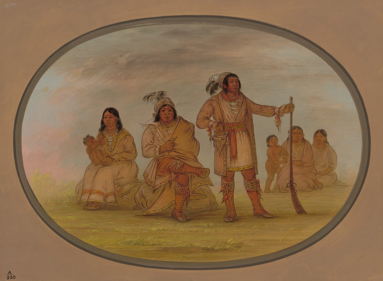 Osceola en vier Seminolee-indianen, 1861-1869 door George Catlin