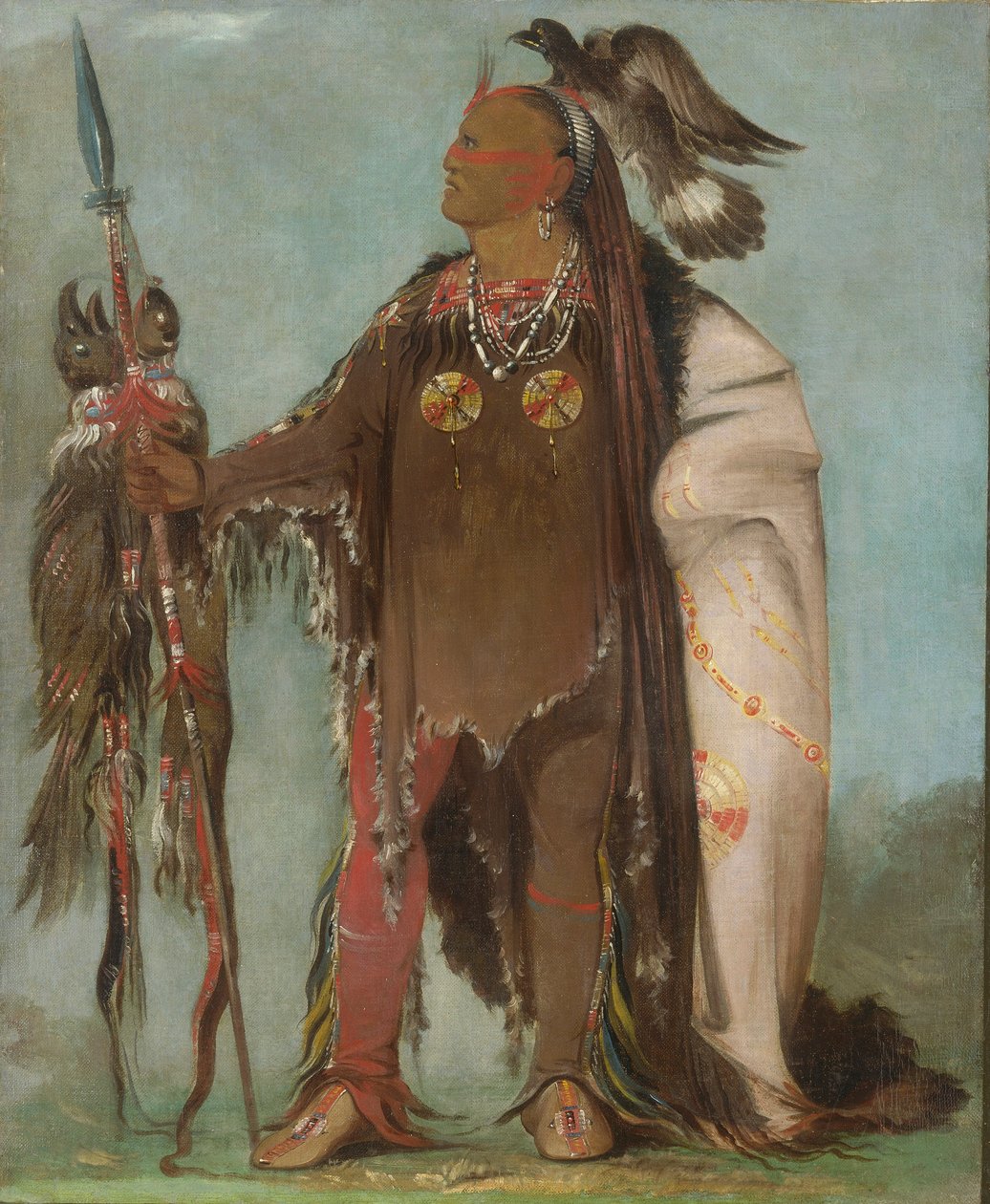 Pa-rís-ka-róo-pa, Twee kraaien, een stamhoofd door George Catlin