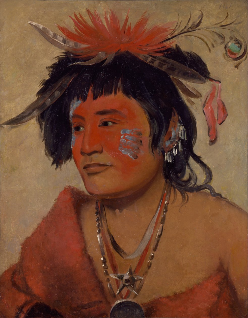 Pah-shee-náu-shaw, een krijger door George Catlin