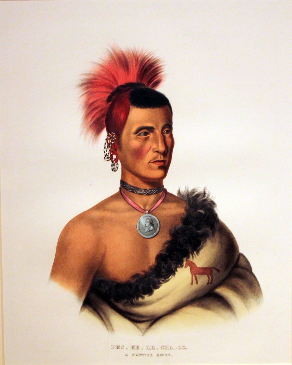 Pawnee Chief Pes Ke Le Cha Co door George Catlin