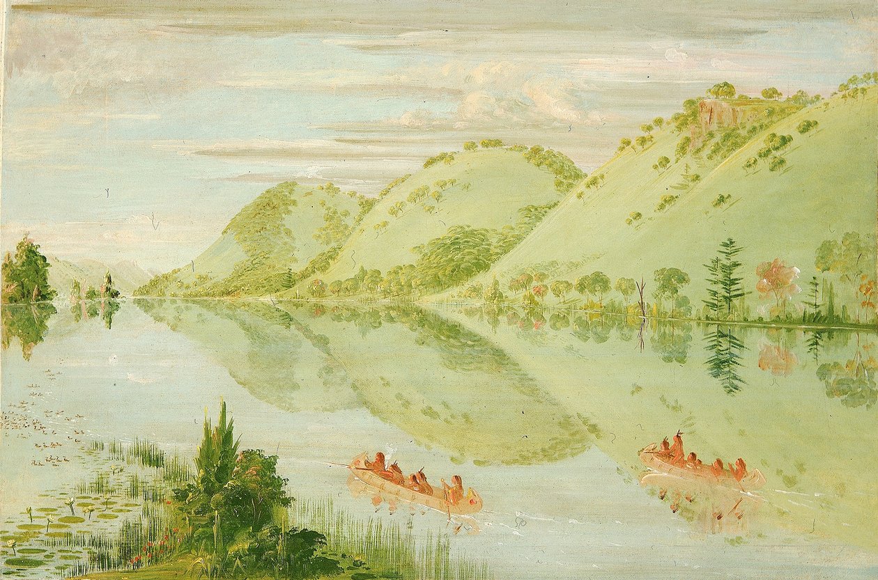 Pittoreske Bluffs boven Prairie du Chien door George Catlin
