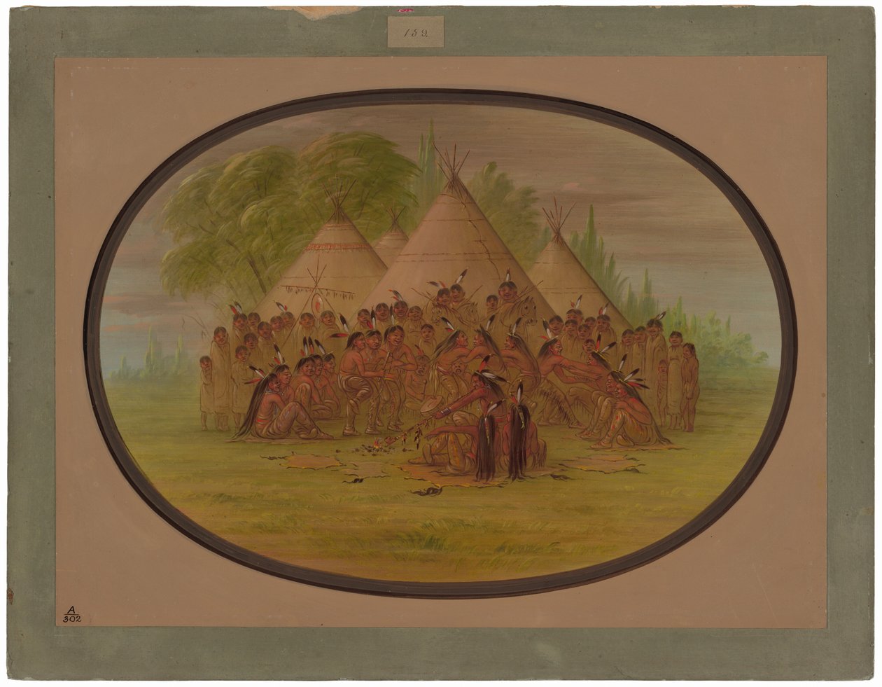 Pijpendans - Assinneboine door George Catlin