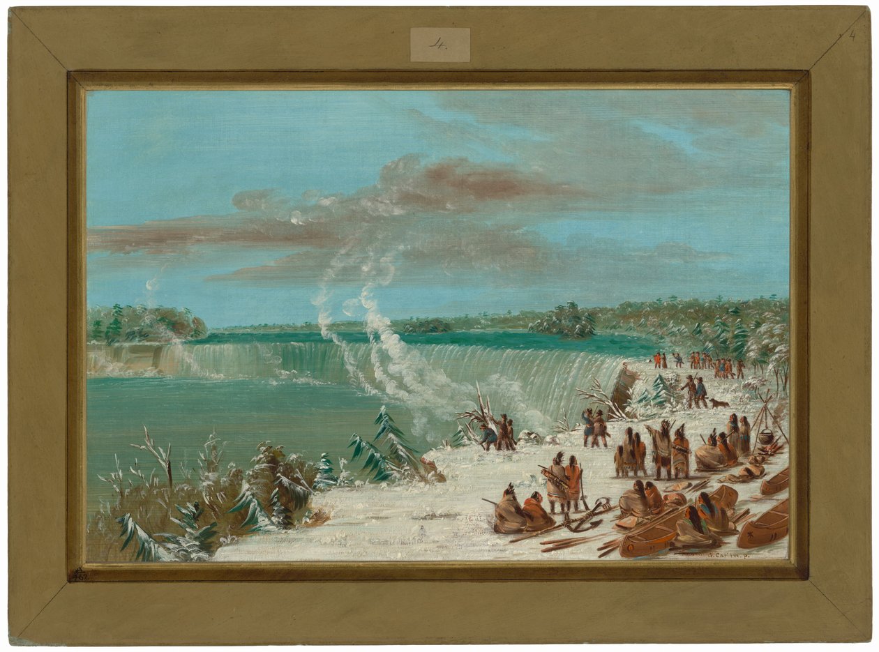 Overdracht rond de Niagarawatervallen bij Table Rock door George Catlin