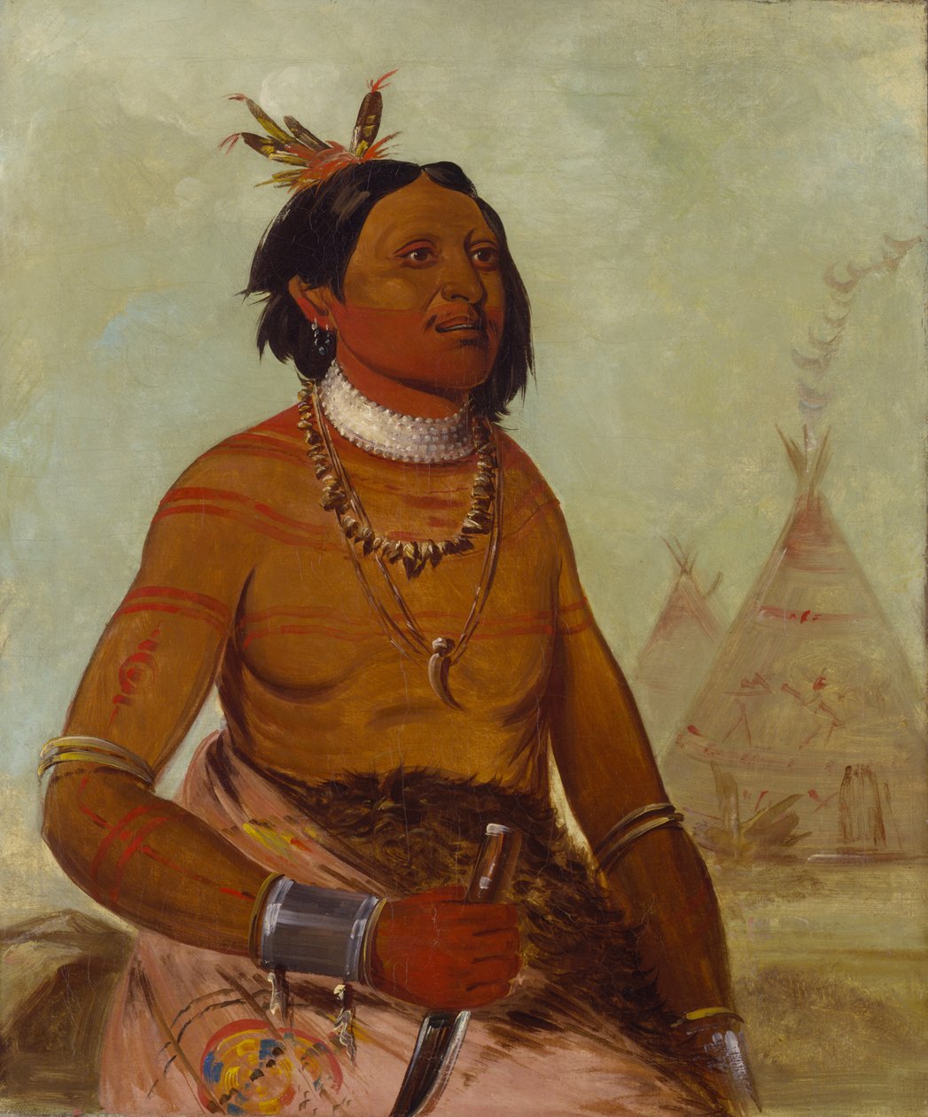 Quáy-hám-kay, Stenen Schelp, een Dappere door George Catlin