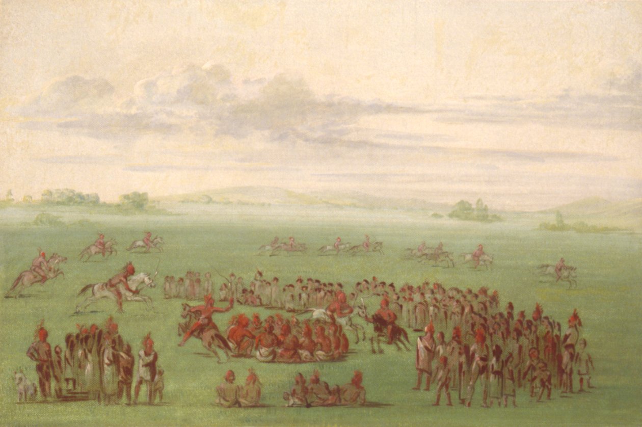 "Rokende paarden", een merkwaardige gewoonte van de Sauk en de Fox door George Catlin