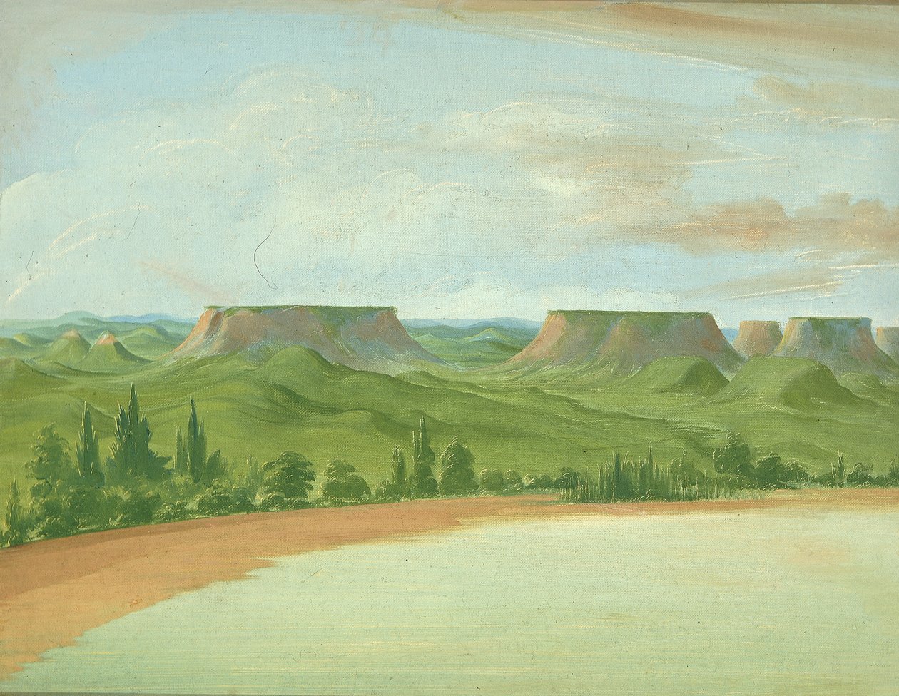 Square Hills, 1200 mijl boven St. Louis door George Catlin