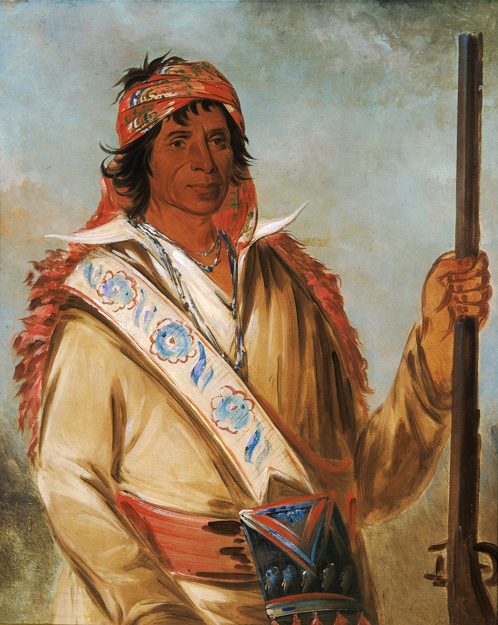 Steeh-tcha-kó-me-co, Grote Koning genaamd Ben Perryman, een Hoofdman, 1834 door George Catlin