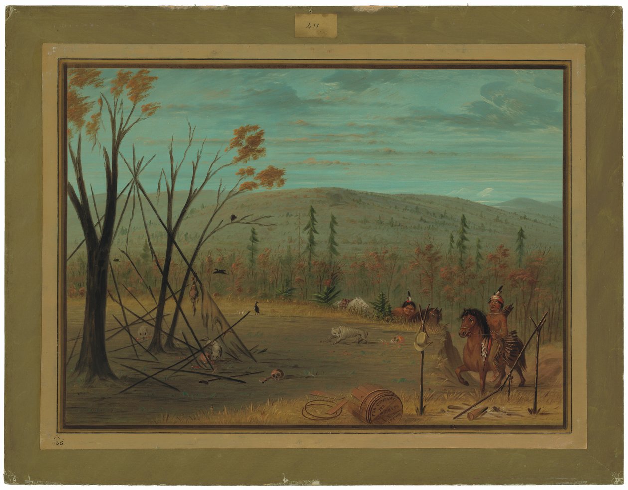 De Cheyenne broers terugkerend van hun herfstjacht door George Catlin