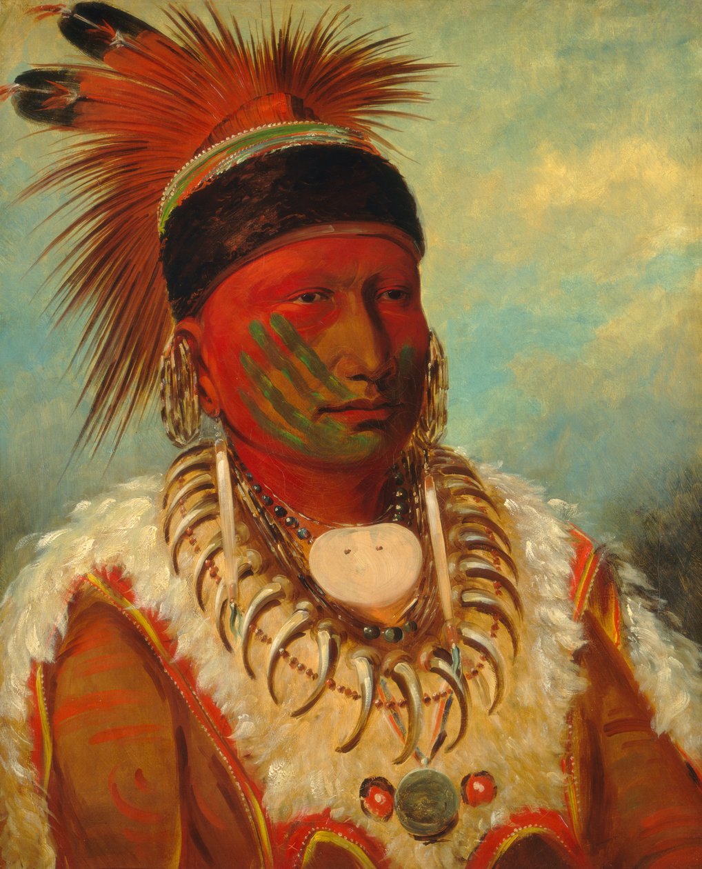 De Witte Wolk, hoofdleider van de Iowas door George Catlin