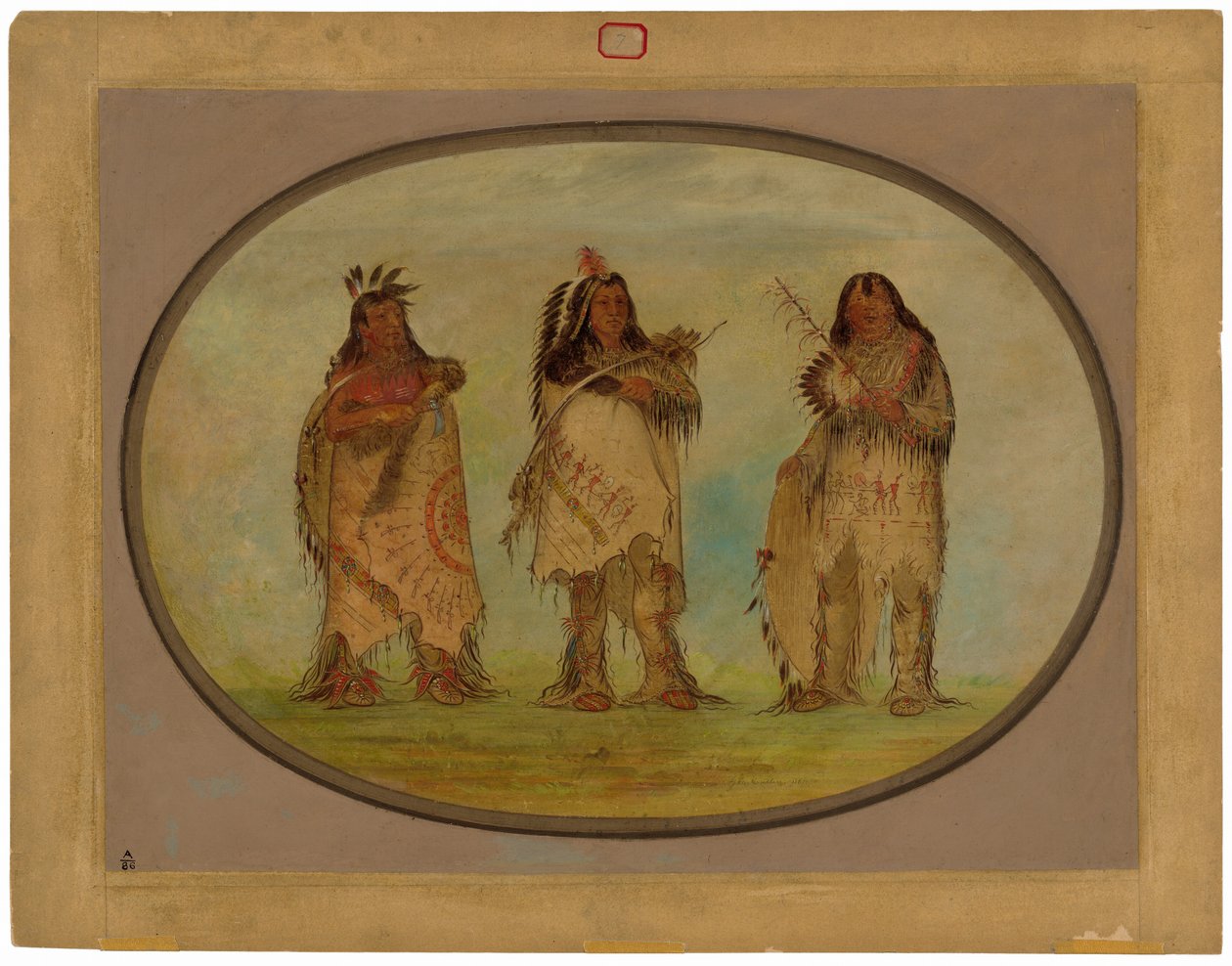 Drie Voorname Krijgers van de Sioux Stam door George Catlin