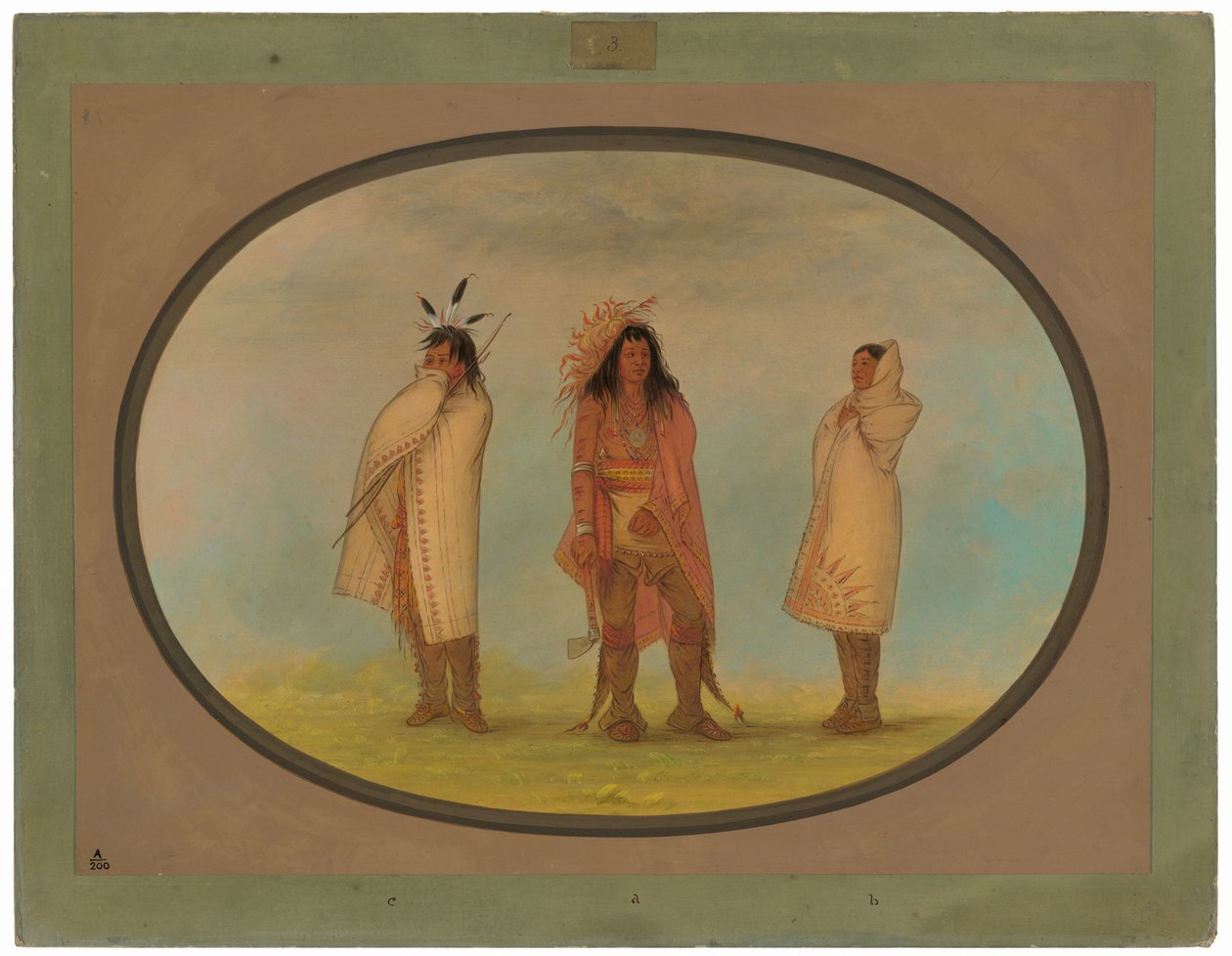 Drie Irokezen door George Catlin