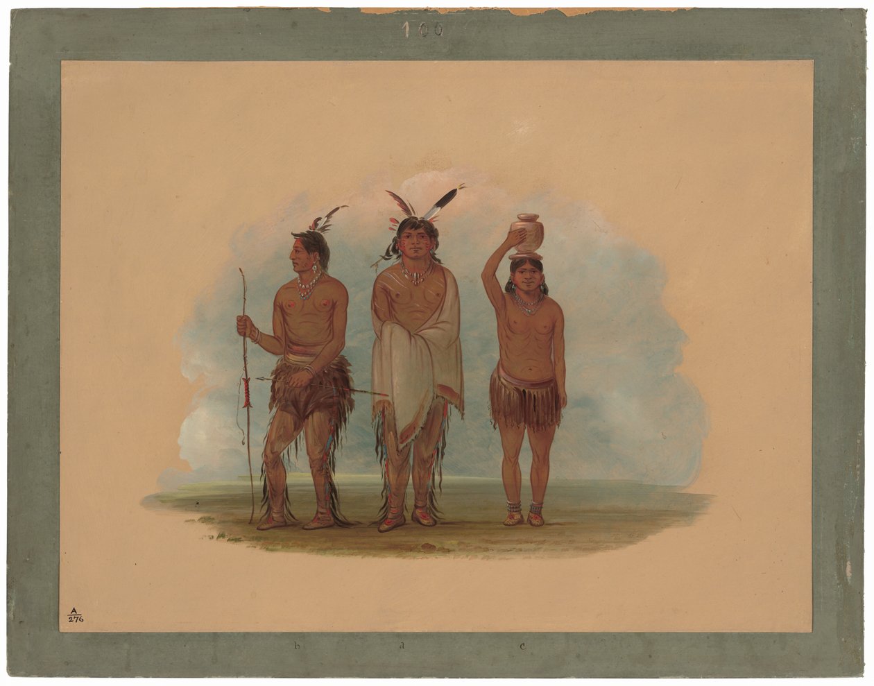 Drie Walla Walla Indianen door George Catlin