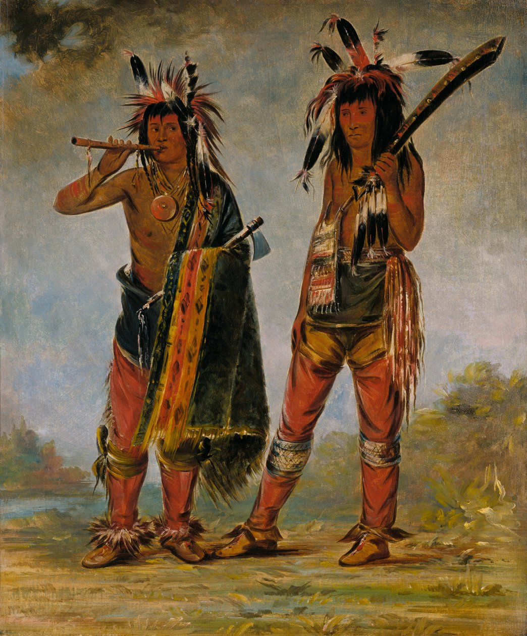 Twee jonge mannen, 1835 of 1836 door George Catlin