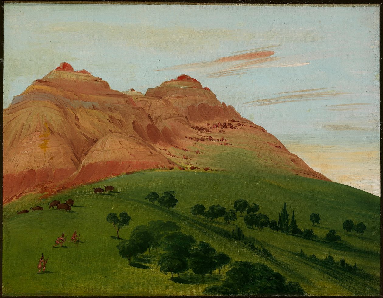 Uitzicht in de Grand Detour, 1900 mijl boven St. Louis door George Catlin