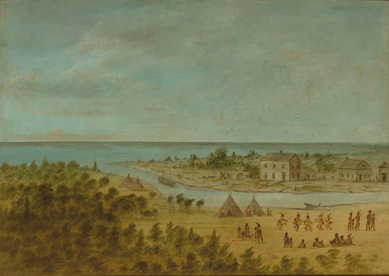 Uitzicht op Chicago in 1837, 1861-1869 door George Catlin