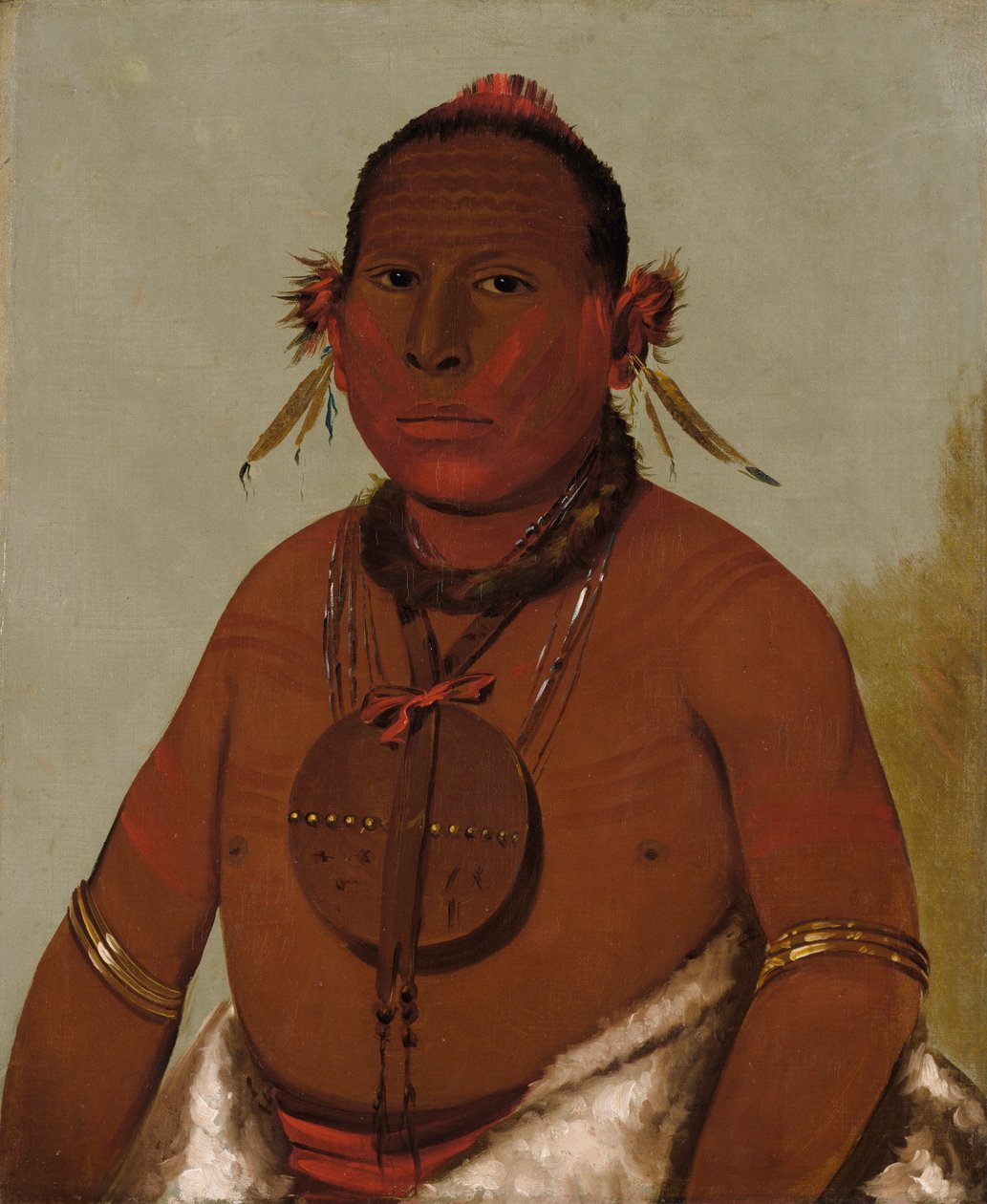 Wa-sáw-me-saw, Donderend onweer, jongste zoon van Black Hawk door George Catlin
