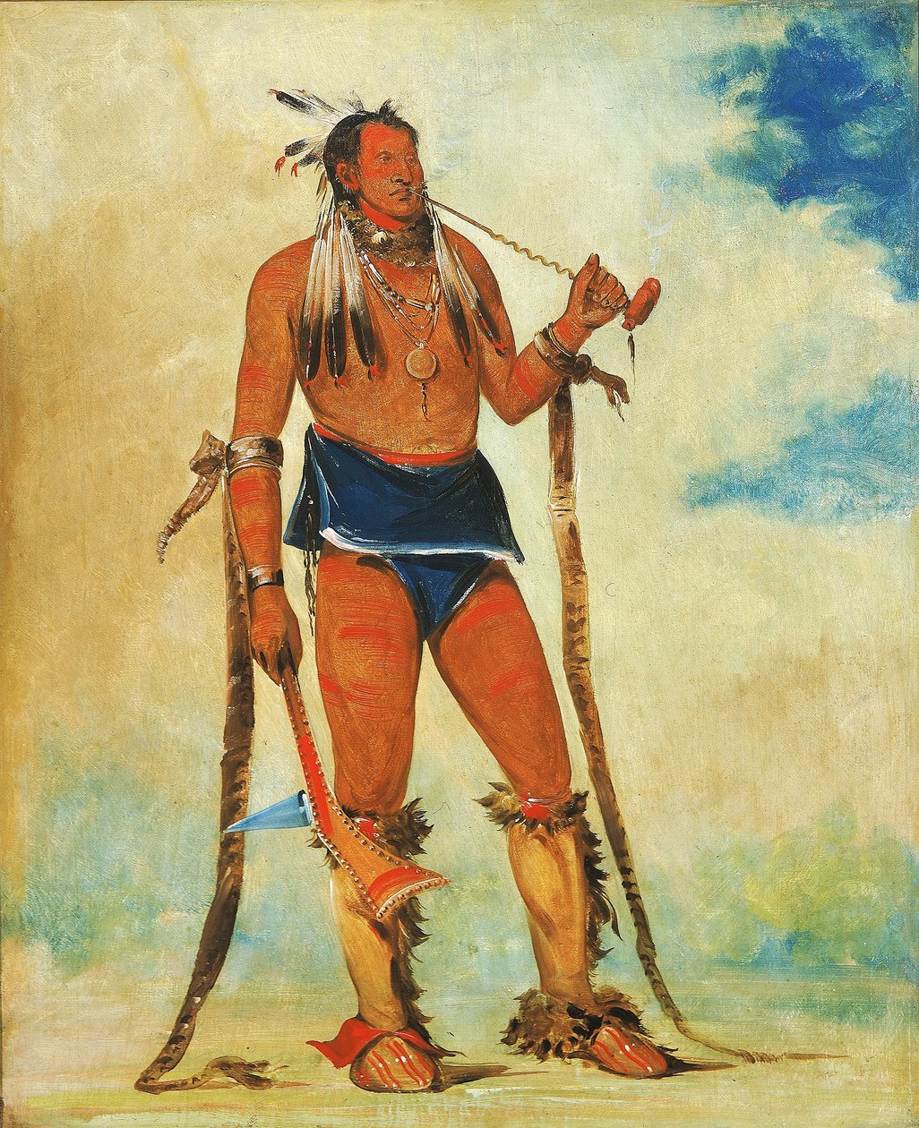 Wah-chee-háhs-ka, man die alles buiten de deur zet door George Catlin