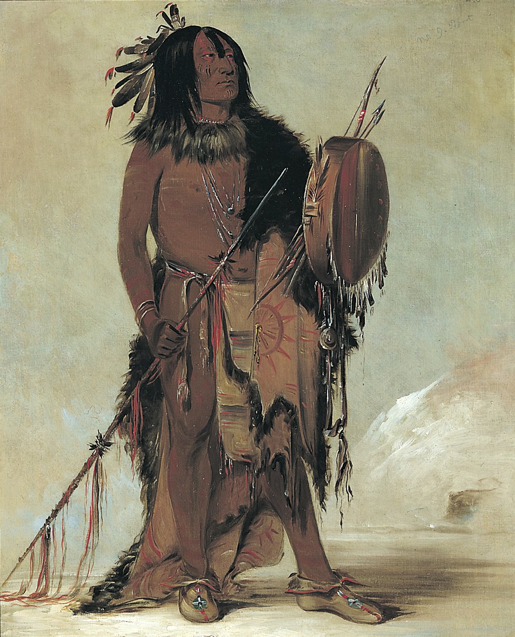 Wún-nes-tou, Witte Buffel, een oude medicijnman, 1832 door George Catlin
