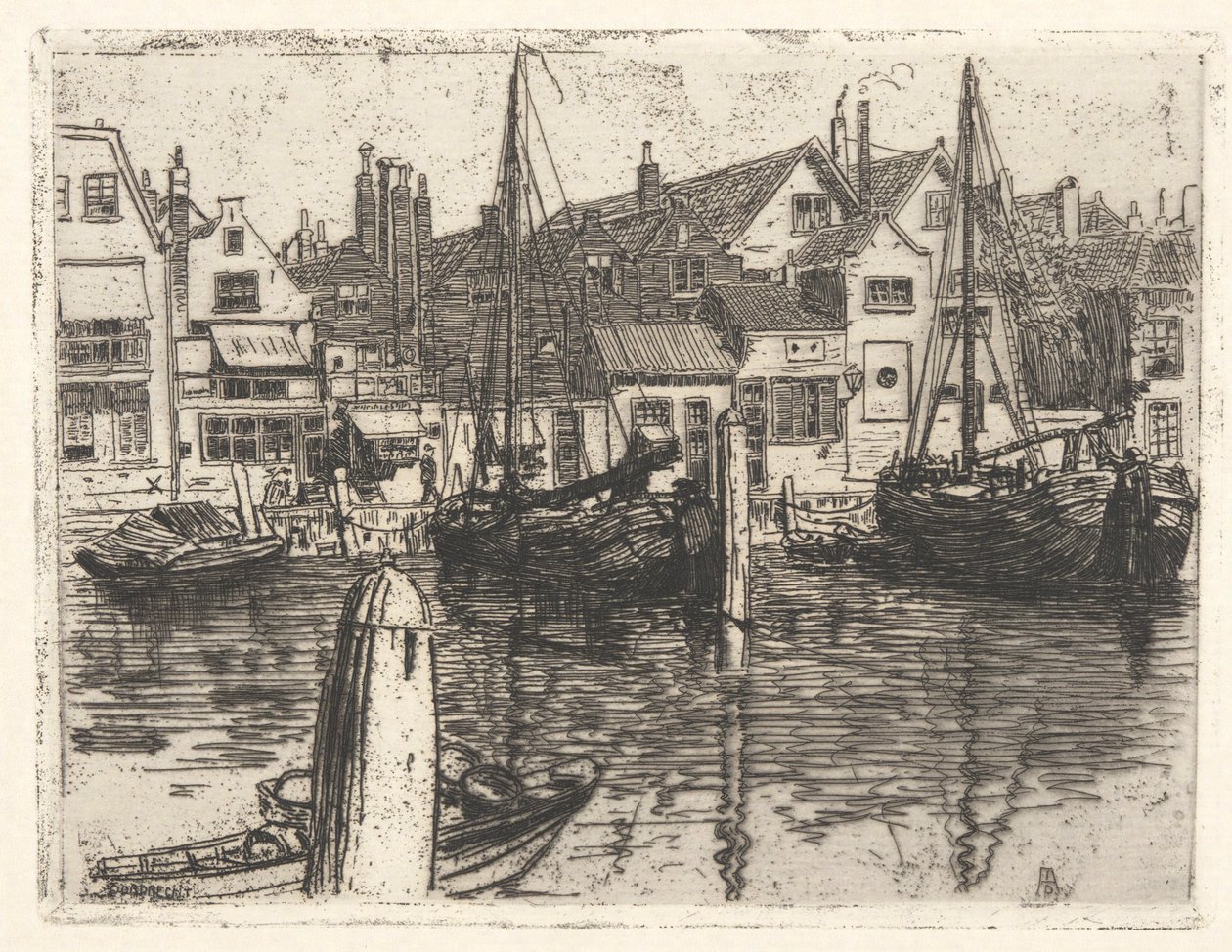 De Maas bij Dordrecht door George Charles Aid