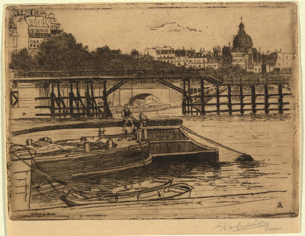 Le Pont de Bois door George Charles Aid