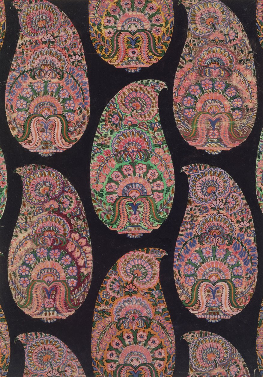 Stofontwerp voor Paisley-sjaals, ca. 1871 door George Charles Haite