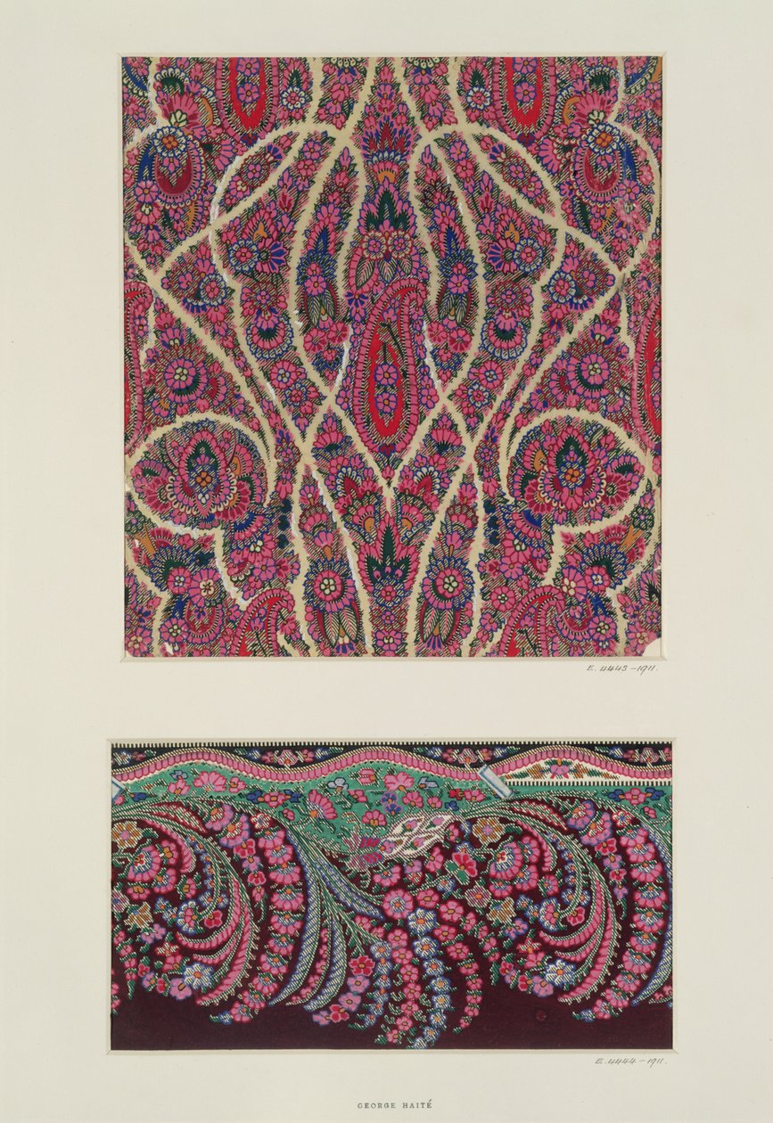 Stofontwerpen voor Paisley Sjaals, c.1871 door George Charles Haite