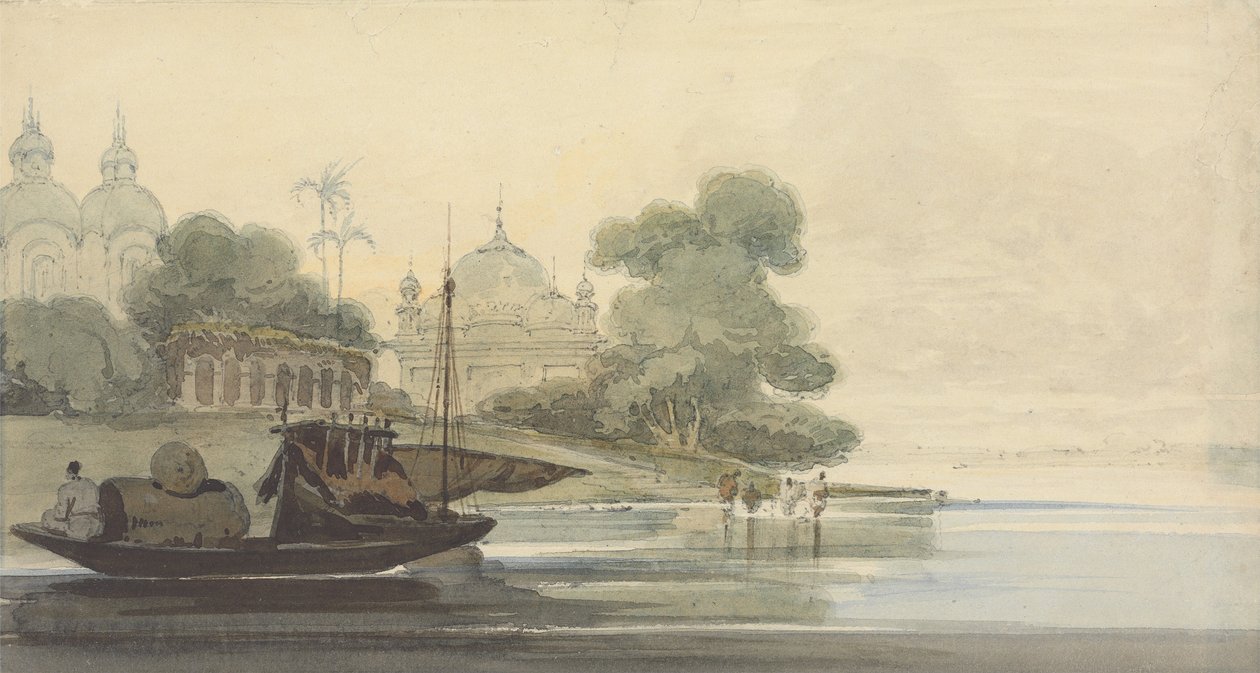 Een rivier op Ceylon door George Chinnery
