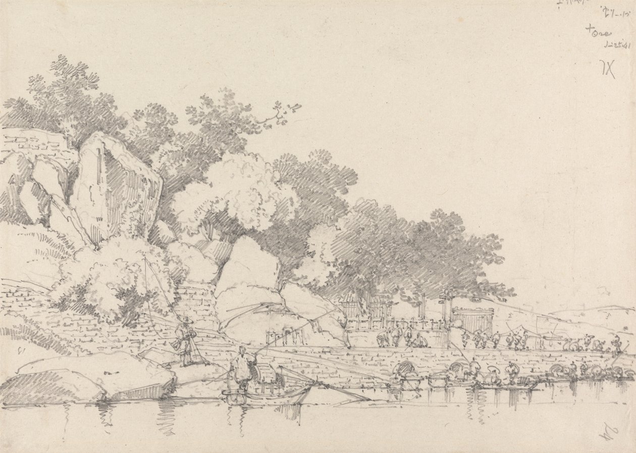 Lap House, Binnenhaven, Macau door George Chinnery