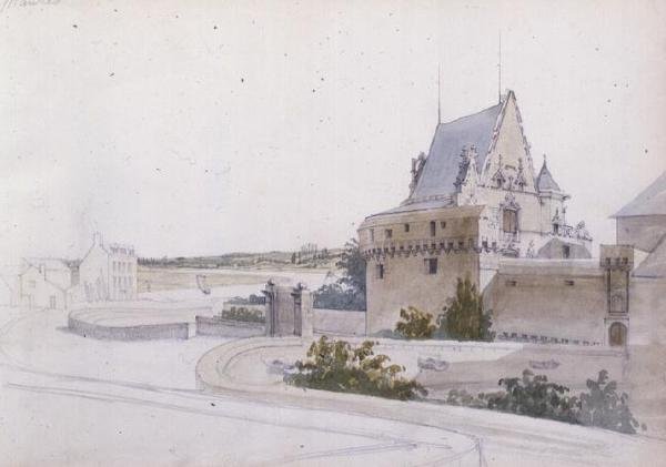 Uitzicht op Nantes door George Clarkson Stanfield