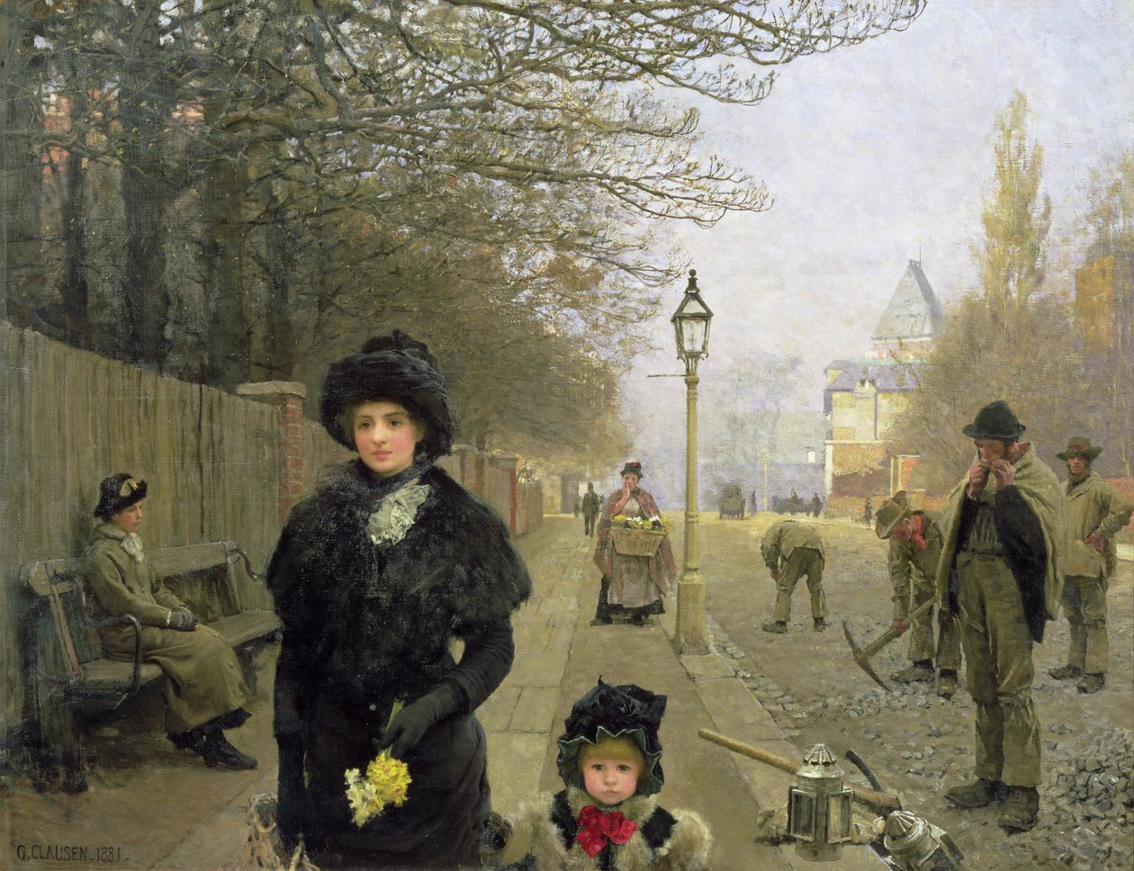 Een Lenteochtend, Haverstock Hill, 1881 door George Clausen